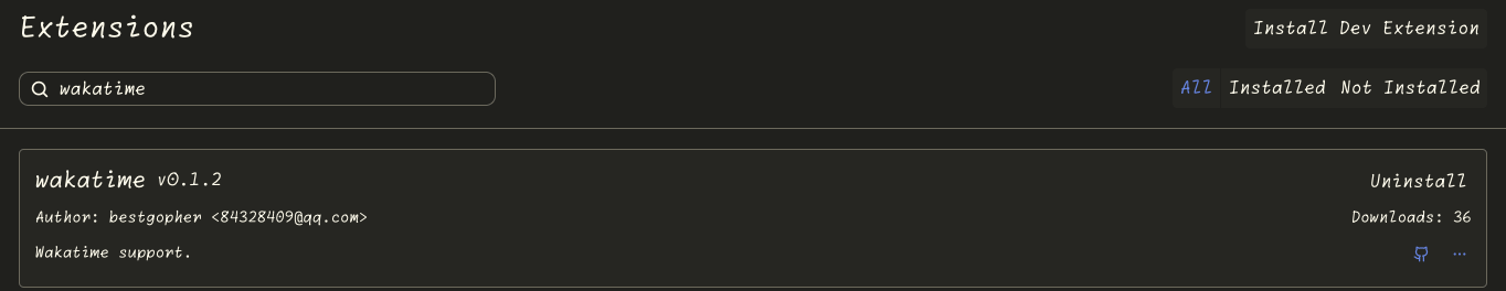 Searching for extension screenshot